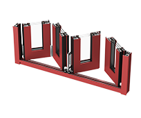 21-W80 folding door in Chinese red