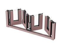 21-W80 folding door deep red