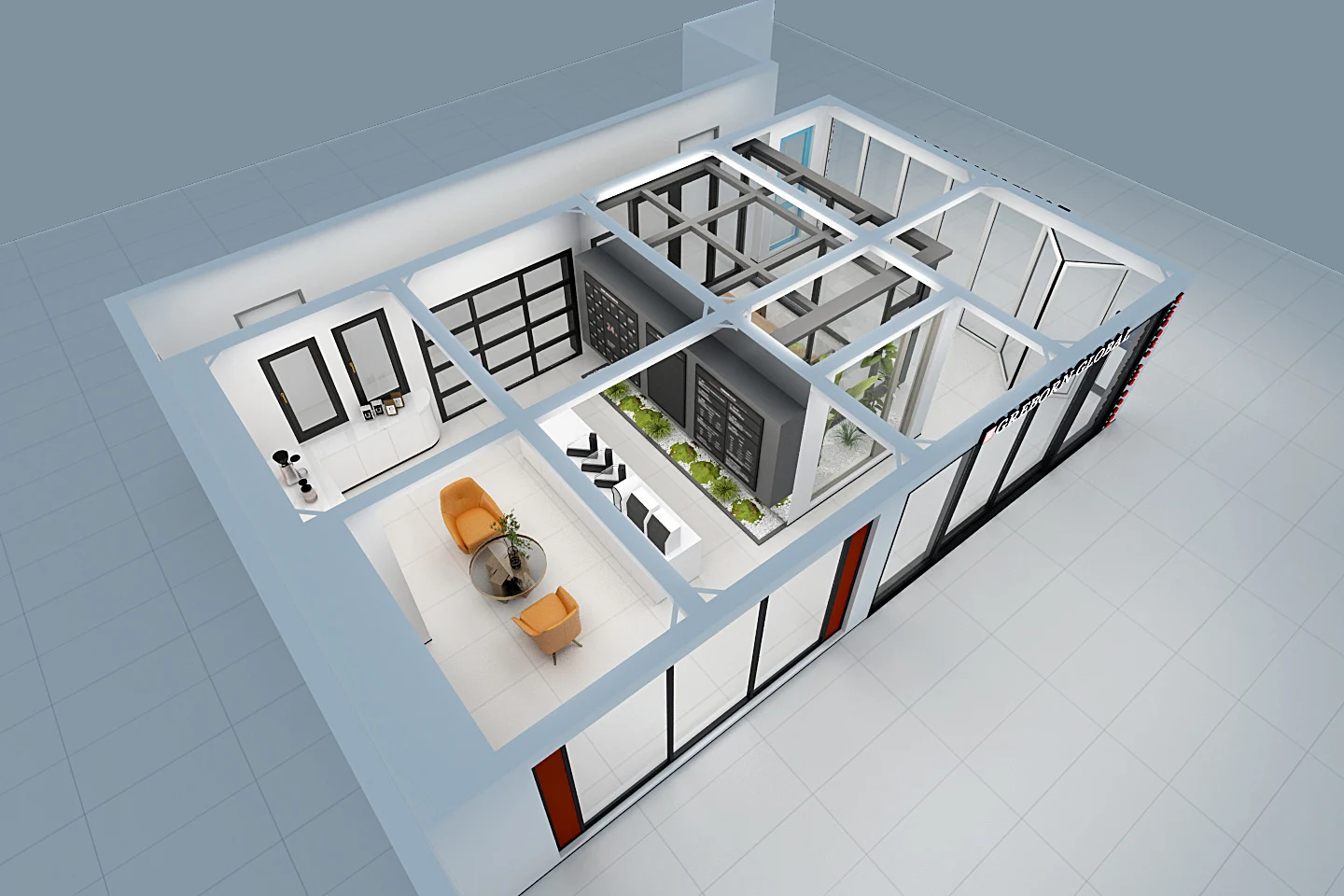 Greborn Global showroom layout
